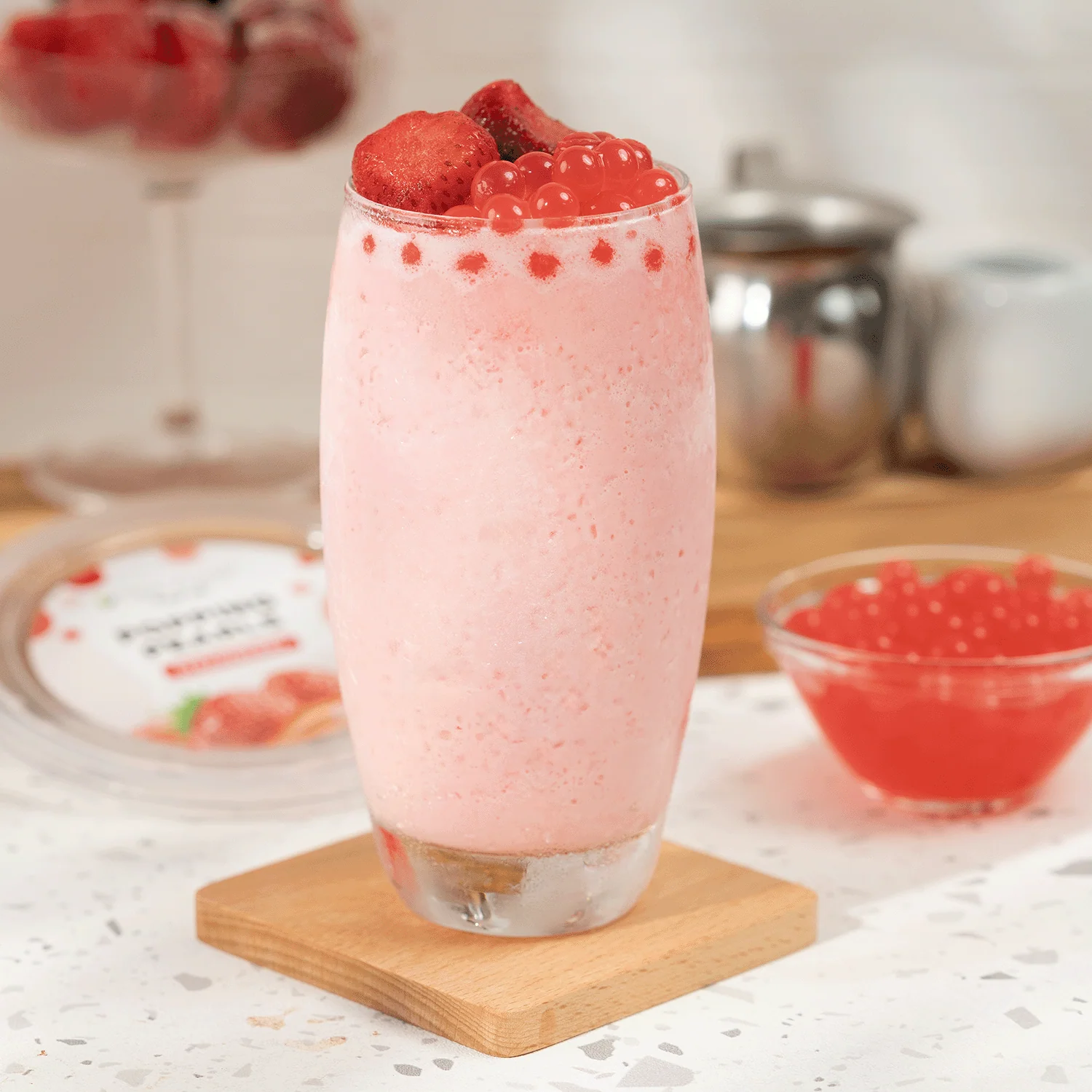 [12 Jars] Strawberry POPPING PEARLS™ (1 lb each) - Image 4