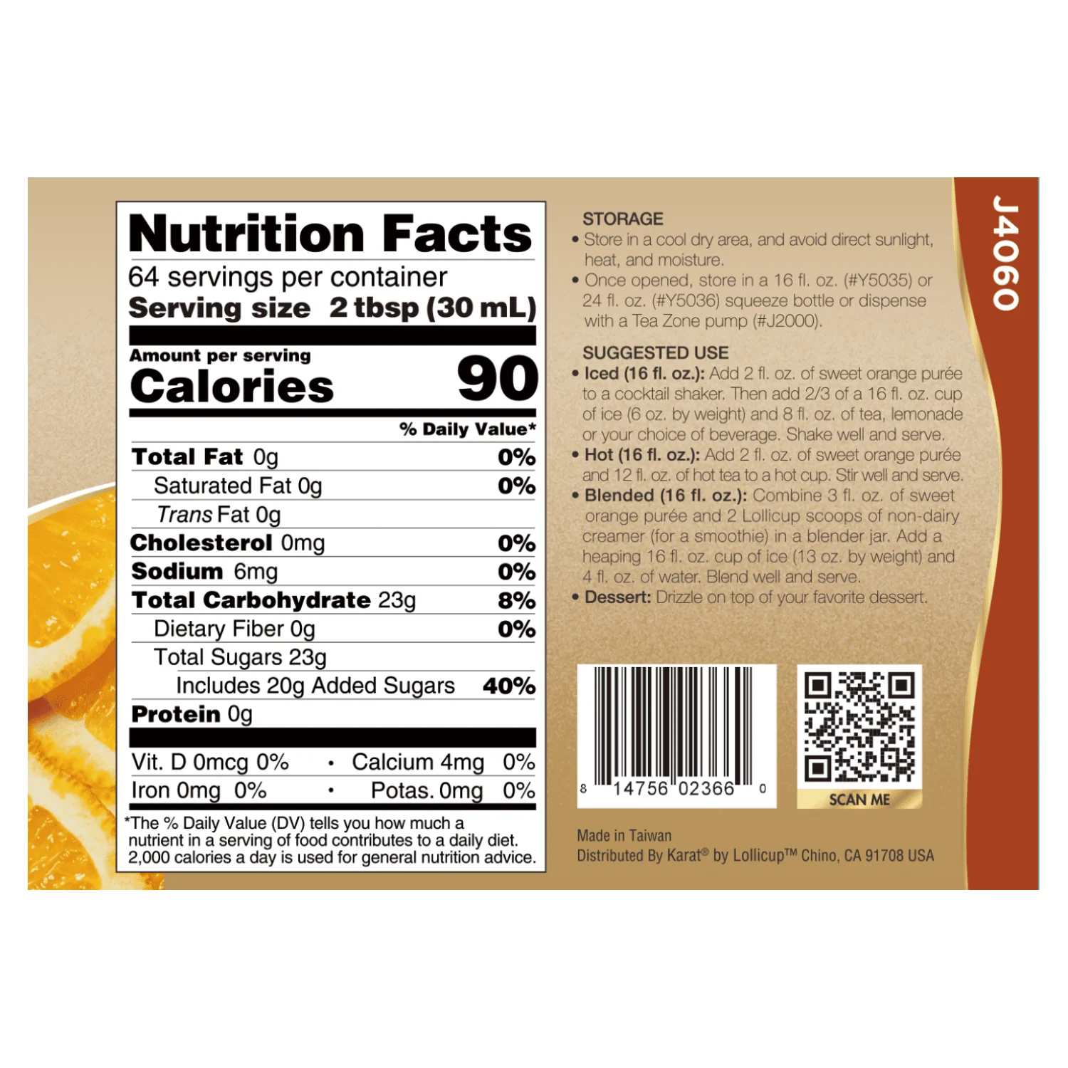 Sweet Orange Puree - Bottle (64oz) - Image 5