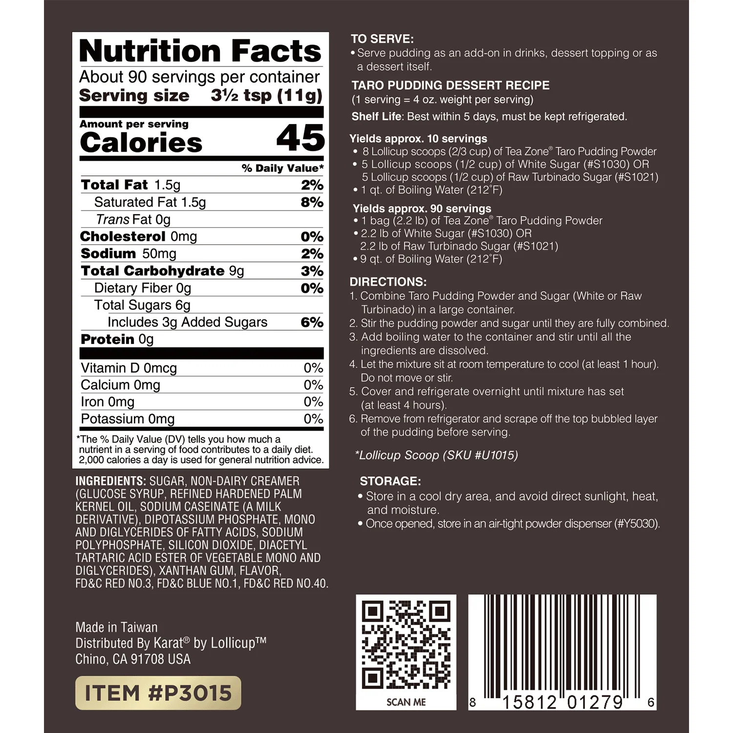 Taro Pudding Mix Powder - Bag (2.2 lbs) - Image 5