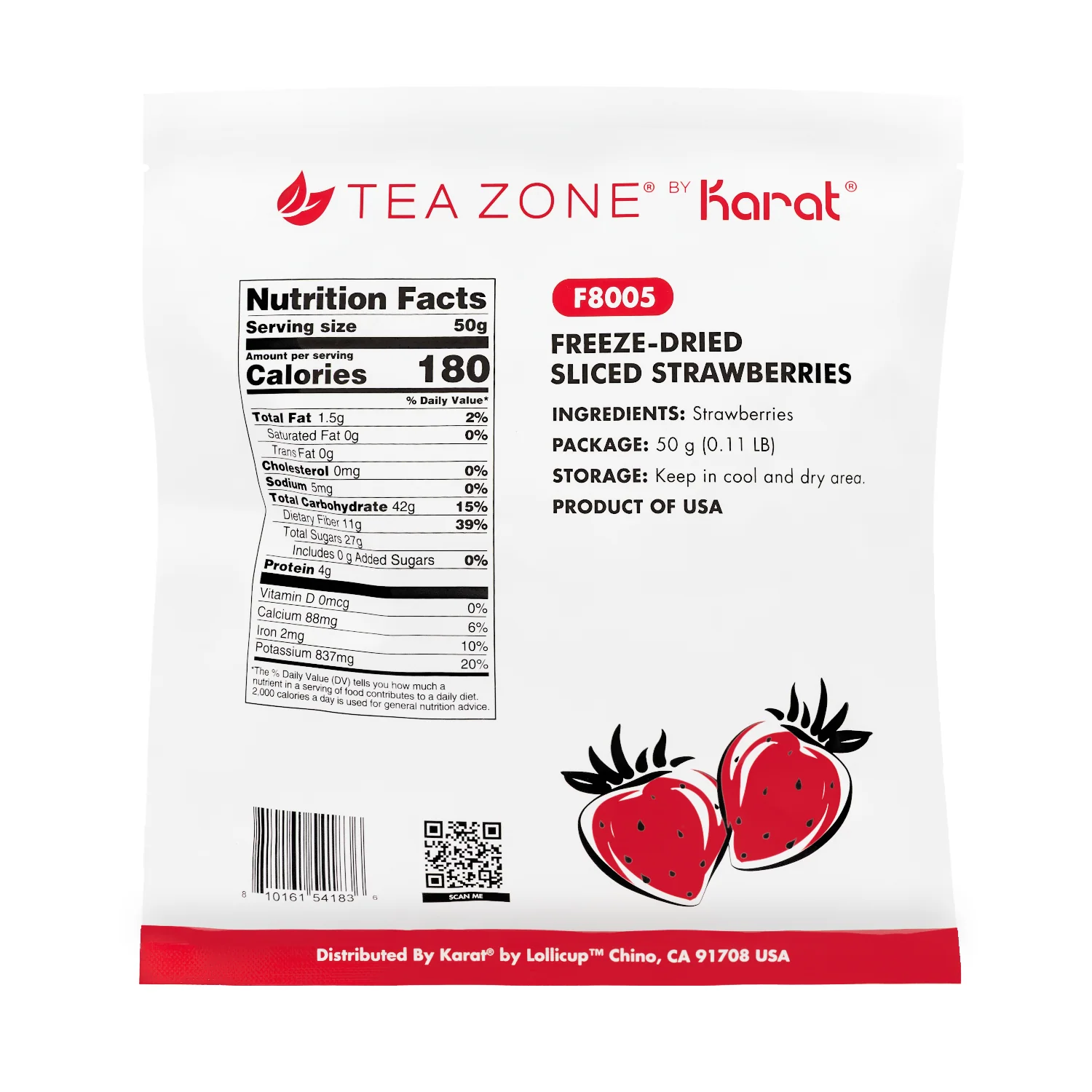 Tea Zone Freeze-Dried Strawberry, Sliced - Case of 12 bags - Image 6