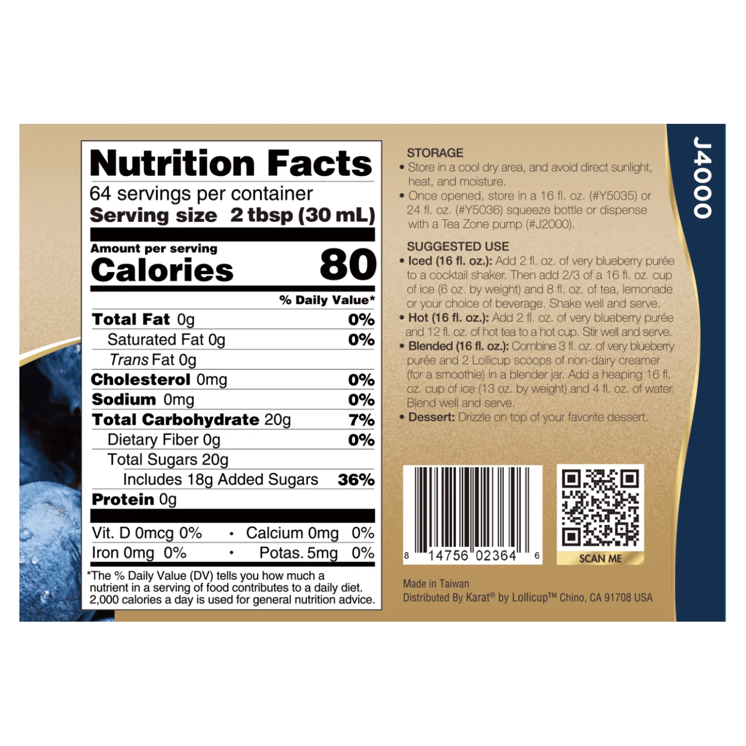 Very Blueberry Puree - Bottle (64oz) - Image 5