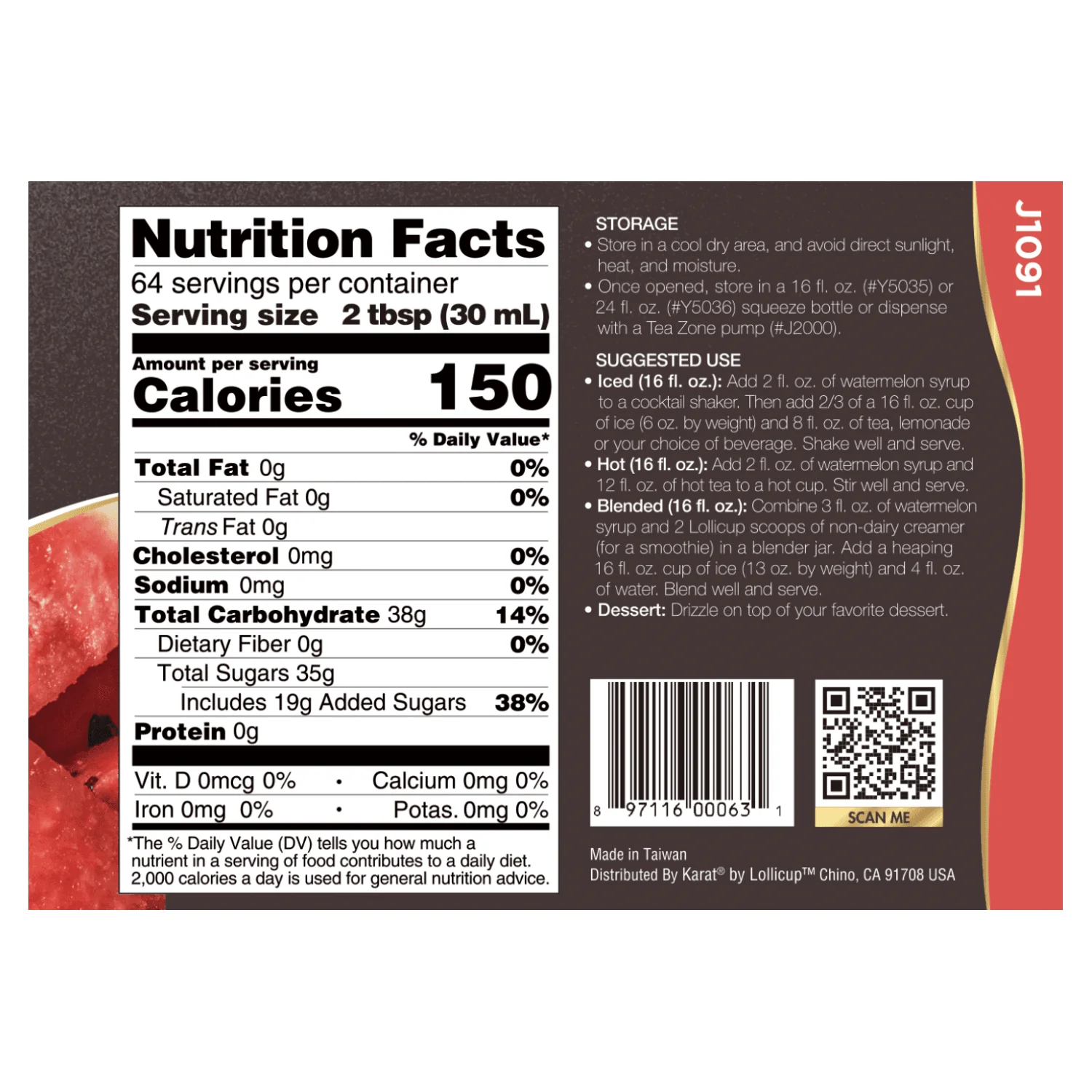 Watermelon Syrup - Bottle (64oz) - Image 5
