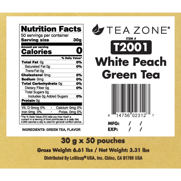 White Peach Green Tea - Case of 50 bags - Image 9