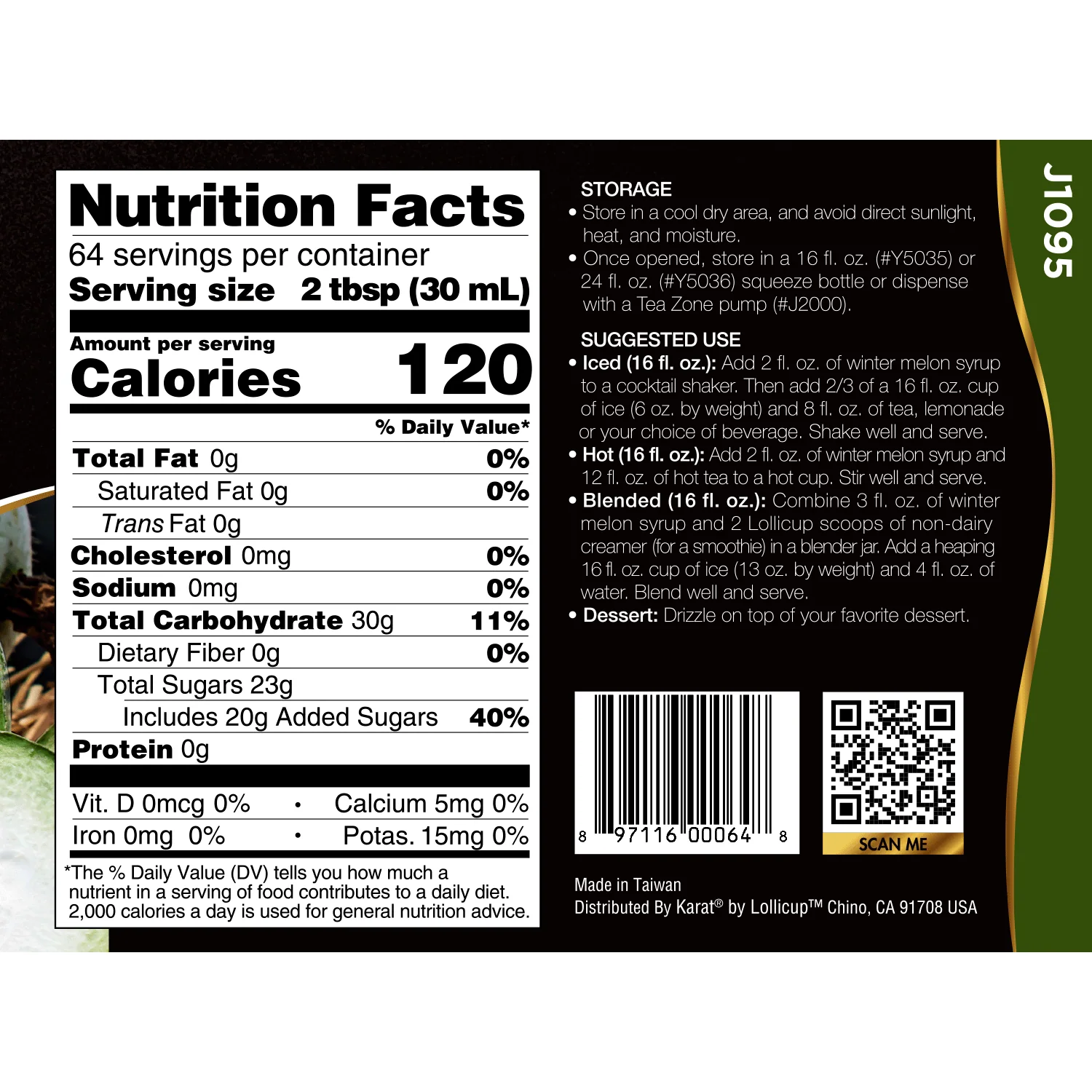 Winter Melon Syrup - Bottle (64 oz) - Image 5